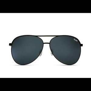 QUAY Vivienne Black Aviator Sunglasses